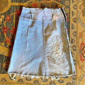 Levi’s Handmade Destroyed Denim Hi Waist Midi Skirt Made Of Vtg Jeans M Upcycled